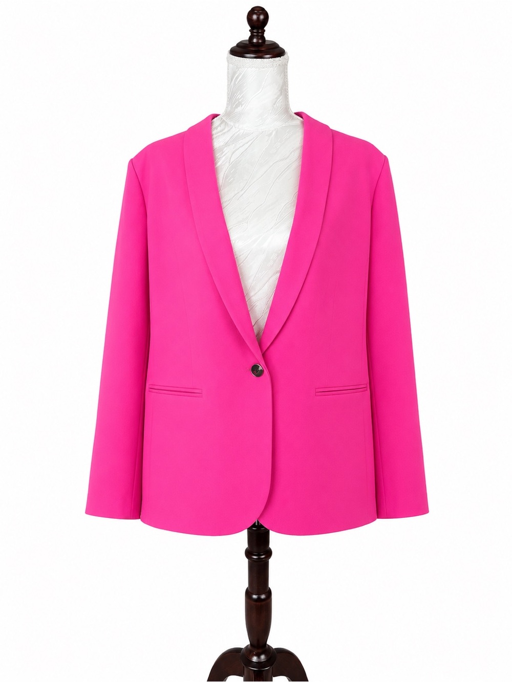 J.Crew Parke Blazer Hot Pink 98% Wool Stretch Single Button Size 24